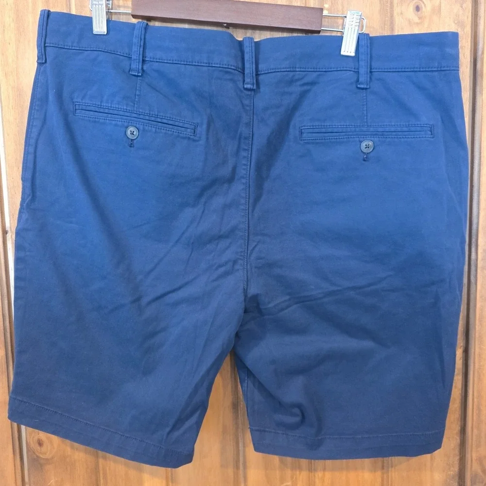 Express Chino Shorts Mens 38 Navy Blue Flat Front Slim Fit‎ 9
